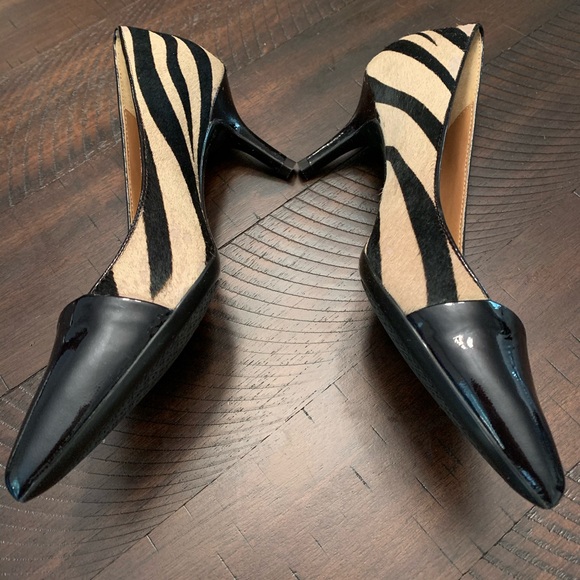 Black and white Animal print high heeled shoes - Picture 2 of 6